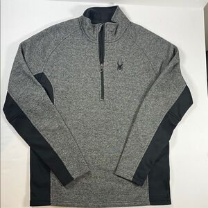Spyder Gray and Black Quarter-Zip Pullover Sz L